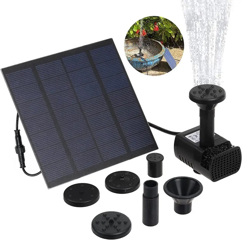 Milalit Solar Powered Fountain Free Floating Standing Water Pump for Birdbath Garden Large Small Pond Fountain Lake Floating Tank 7v 1.8w Fish Tank