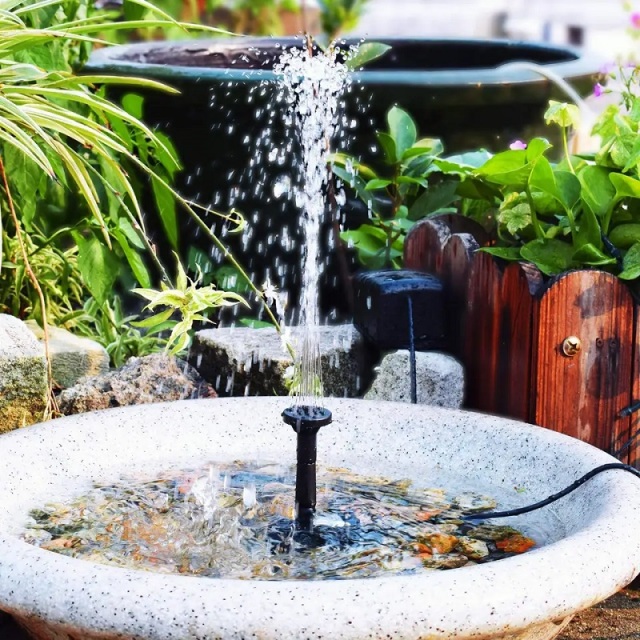 Milalit Solar Powered Fountain Free Floating Standing Water Pump for Birdbath Garden Large Small Pond Fountain Lake Floating Tank 7v 1.8w Fish Tank