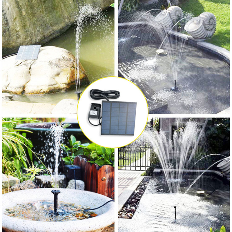 Milalit Solar Powered Fountain Free Floating Standing Water Pump for Birdbath Garden Large Small Pond Fountain Lake Floating Tank 7v 1.8w Fish Tank
