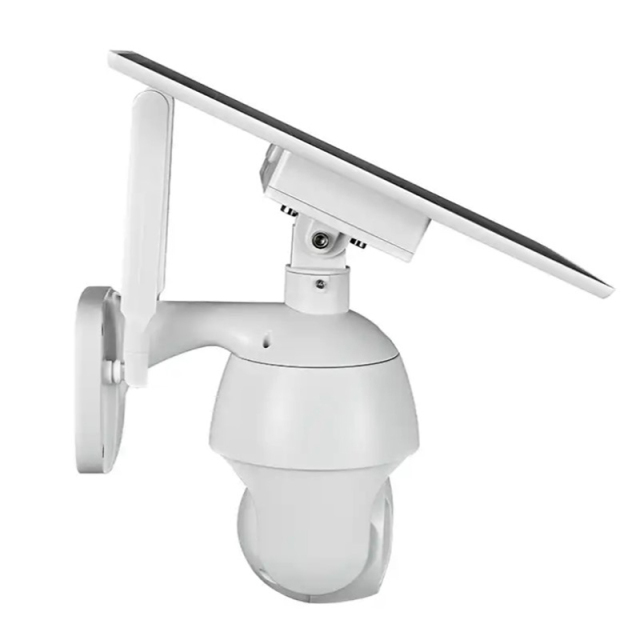 Milalit Wireless Solar Camera Outdoor Alert PTZ WiFi Security Cameras with Spotlight Color Night Vision PIR Motion Detect 4MP 3MP 4G SIM Camera Light with TF Memory Card