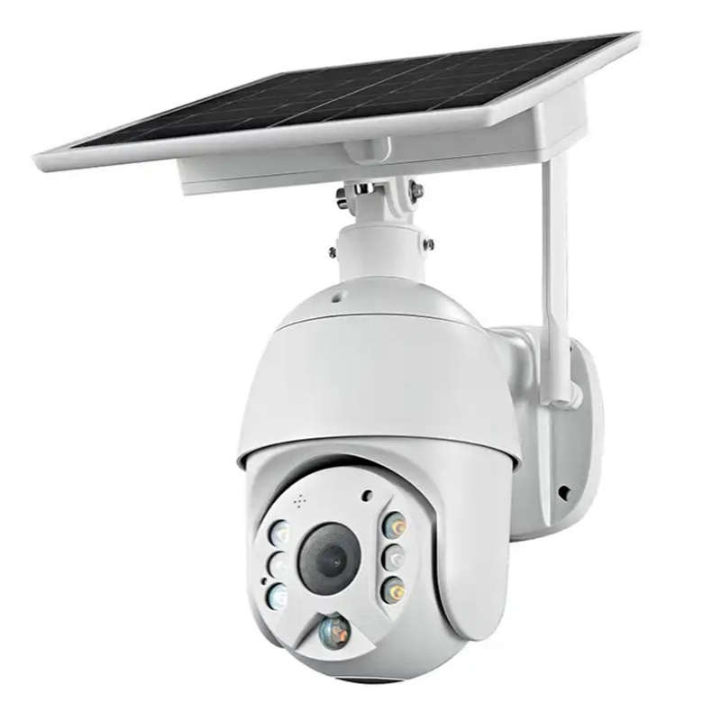 Milalit Wireless Solar Camera Outdoor Alert PTZ WiFi Security Cameras with Spotlight Color Night Vision PIR Motion Detect 4MP 3MP 4G SIM Camera Light with TF Memory Card