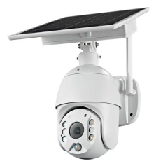 Milalit Wireless Solar Camera Outdoor Alert PTZ WiFi Security Cameras with Spotlight Color Night Vision PIR Motion Detect 4MP 3MP 4G SIM Camera Light with TF Memory Card