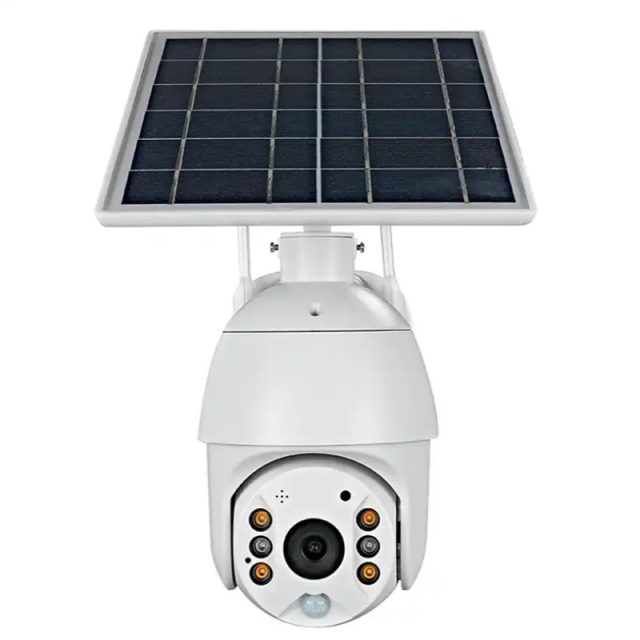 Milalit Wireless Solar Camera Outdoor Alert PTZ WiFi Security Cameras with Spotlight Color Night Vision PIR Motion Detect 4MP 3MP 4G SIM Camera Light with TF Memory Card