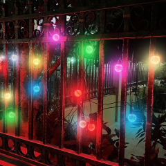 G40 Bluetooth APP Controlled 2.4G Remote Control Colorful Crystal Ball String LED Lighting Bulbs 15m 15 LED 20LED Acrylic CE RoHs UL FCC UCKA Certified Waterproof Outdoor String Lamps for Holiday Christmas Halloween Party