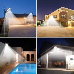 Milalit Solar Outdoor Waterproof IP65 Flood Lights 3 Modes Led Sunlight Powered Motion Sensor Wall Lamp with Remote Control Optical Lens Light Bowl Street Light for Home Garden Yard Parking Lot