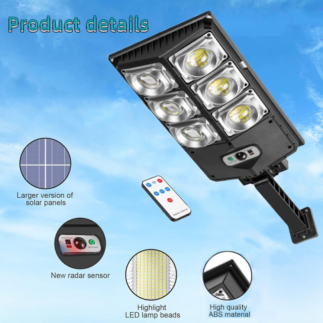 Milalit Solar Outdoor Waterproof IP65 Flood Lights 3 Modes Led Sunlight Powered Motion Sensor Wall Lamp with Remote Control Optical Lens Light Bowl Street Light for Home Garden Yard Parking Lot