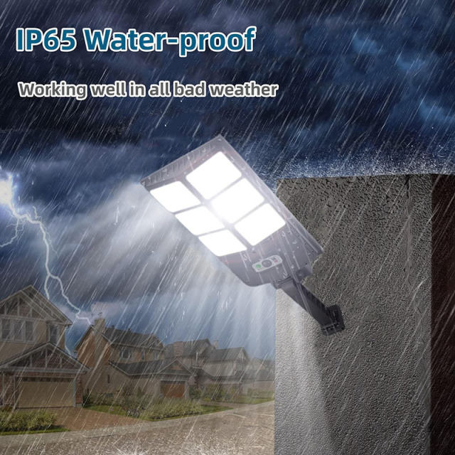 Milalit Solar Outdoor Waterproof IP65 Flood Lights 3 Modes Led Sunlight Powered Motion Sensor Wall Lamp with Remote Control Optical Lens Light Bowl Street Light for Home Garden Yard Parking Lot