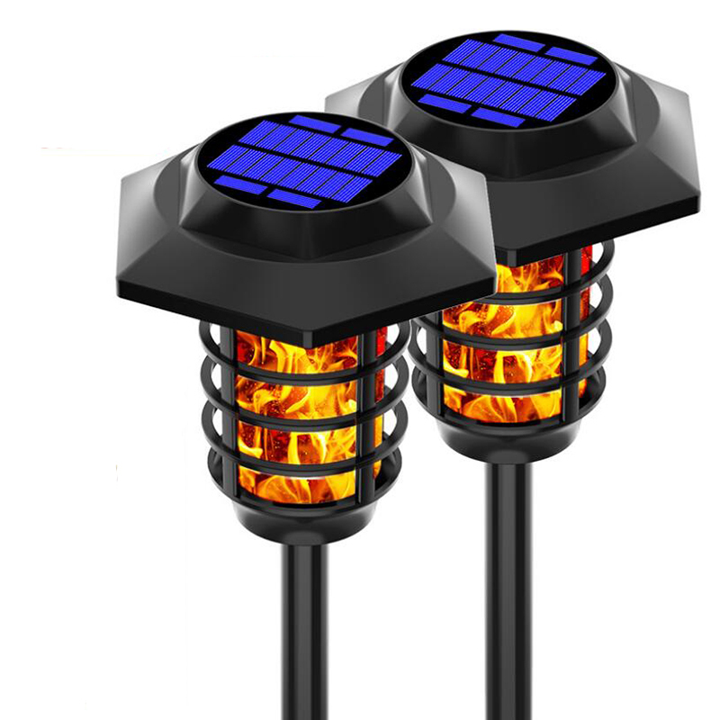Milalit Outdoor Solar Flickering Flame Light 66LED 48LED Dancing Fire Lawn Lighting Waterproof IP65 Torch Lamp for Garden Pathway Yard Christmas Halloween Festival