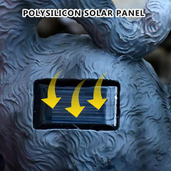 Milalit Resin Garden Cat Statue Play with Solar LED Butterfly Lantern Waterproof Animal Cute Kitty Sculpture Micro Landscape Ornament Garden for Patio Lawn Yard Grey and Yellow Color