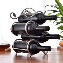 Milalit Wrought Metal Iron Wine Bottle Rack European Multi 4 Bottles Bronze Creative Red Grape Wine Cabinet Display Stainless Stand for Home Office Restaurant Bar Karaoke Hotel Club Party Exhibition Ceremony