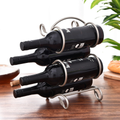 Milalit Wrought Metal Iron Wine Bottle Rack European Multi 4 Bottles Bronze Creative Red Grape Wine Cabinet Display Stainless Stand for Home Office Restaurant Bar Karaoke Hotel Club Party Exhibition Ceremony