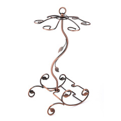 Milalit Metal Wine Glasses Bronze Bottles Holders Iron Elegant High End G-Shaped Leaf Decor Wrought Display Stand Rack for Wine Alcohol Liquor Spirits Cocktail Brandy Whiskey Home Bar Kitchen Exhibition Decoration