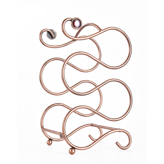 Milalit Wrought Metal Iron Wine Bottle Rack European Multi 4 Bottles Bronze Creative Red Grape Wine Cabinet Display Stainless Stand for Home Office Restaurant Bar Karaoke Hotel Club Party Exhibition Ceremony