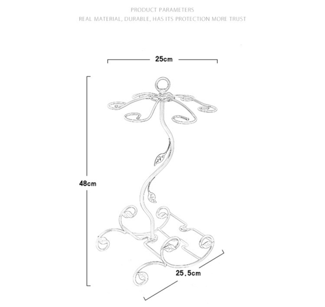 Milalit Metal Wine Glasses Bronze Bottles Holders Iron Elegant High End G-Shaped Leaf Decor Wrought Display Stand Rack for Wine Alcohol Liquor Spirits Cocktail Brandy Whiskey Home Bar Kitchen Exhibition Decoration