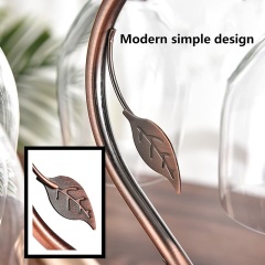 Milalit Metal Wine Glasses Bronze Bottles Holders Iron Elegant High End G-Shaped Leaf Decor Wrought Display Stand Rack for Wine Alcohol Liquor Spirits Cocktail Brandy Whiskey Home Bar Kitchen Exhibition Decoration