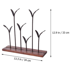 Milalit Bronze Metal Europe Style Decorative Iron Holding Rack Display Stand Holders for Jewelry Sun Glasses Keys Watches Necklace with Wooden Base Stable Freestanding