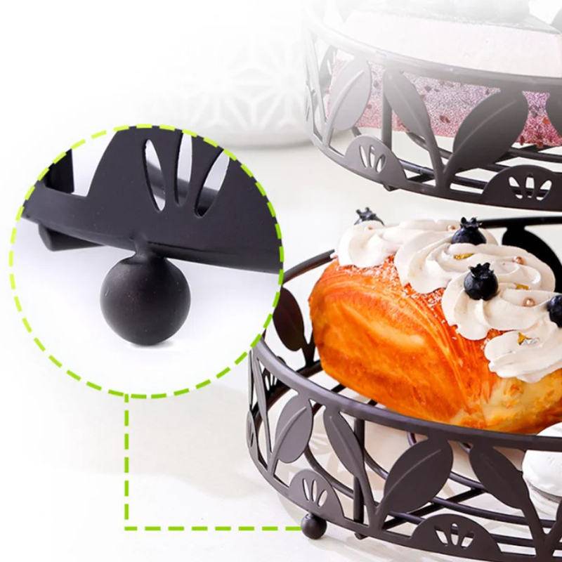 Milalit European Style Multi-Layer Wrought Iron Fruit Plate Bronze  Hollow Carved 3 Layers Candy Plate Afternoon Tea Dessert Rack Holder for Restaurant Home Kitchen Cake Shop Snack Bar Hotel Office Restaurant
