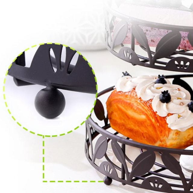 Milalit European Style Multi-Layer Wrought Iron Fruit Plate Bronze  Hollow Carved 3 Layers Candy Plate Afternoon Tea Dessert Rack Holder for Restaurant Home Kitchen Cake Shop Snack Bar Hotel Office Restaurant
