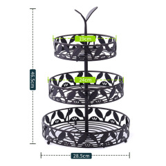 Milalit European Style Multi-Layer Wrought Iron Fruit Plate Bronze  Hollow Carved 3 Layers Candy Plate Afternoon Tea Dessert Rack Holder for Restaurant Home Kitchen Cake Shop Snack Bar Hotel Office Restaurant