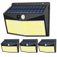 Milalit New Solar Lights for Outdoor Use with Motion Sensor 248 LED Wall Light Outdoor 3 Lighting Modes IP65 Waterproof Lamp Outdoor Lamp for Garden Garage Yard Terrace Aisle Patio Balcony