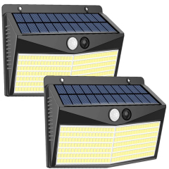 Milalit New Solar Lights for Outdoor Use with Motion Sensor 248 LED Wall Light Outdoor 3 Lighting Modes IP65 Waterproof Lamp Outdoor Lamp for Garden Garage Yard Terrace Aisle Patio Balcony