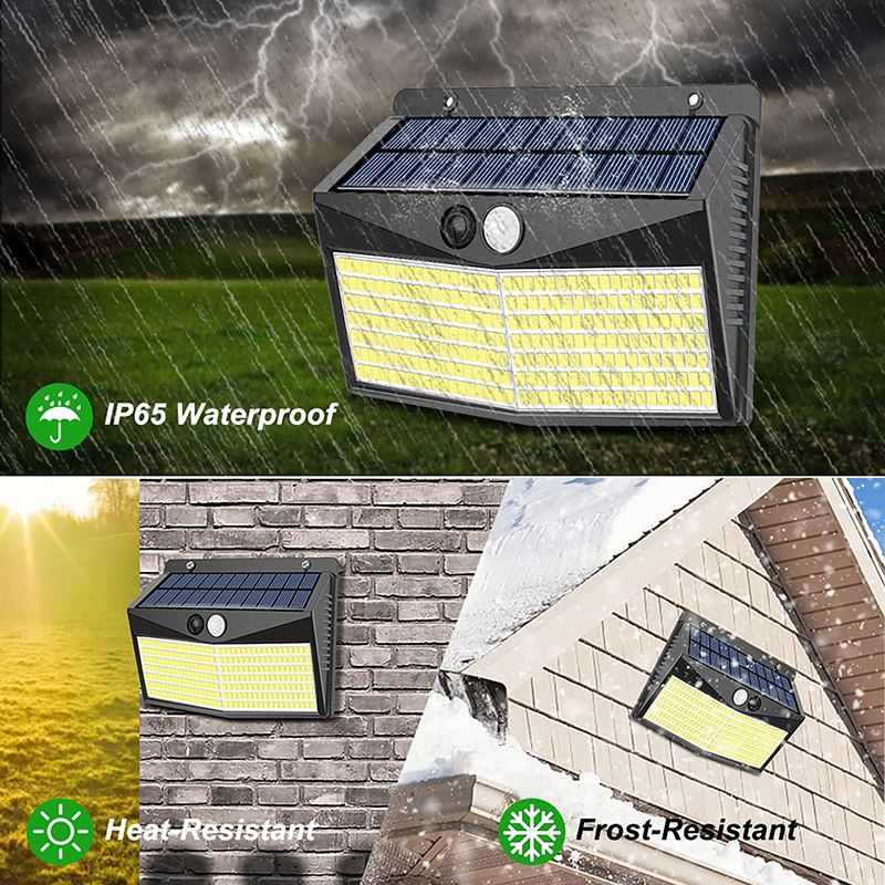 Milalit New Solar Lights for Outdoor Use with Motion Sensor 248 LED Wall Light Outdoor 3 Lighting Modes IP65 Waterproof Lamp Outdoor Lamp for Garden Garage Yard Terrace Aisle Patio Balcony
