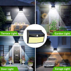 Milalit New Solar Lights for Outdoor Use with Motion Sensor 248 LED Wall Light Outdoor 3 Lighting Modes IP65 Waterproof Lamp Outdoor Lamp for Garden Garage Yard Terrace Aisle Patio Balcony
