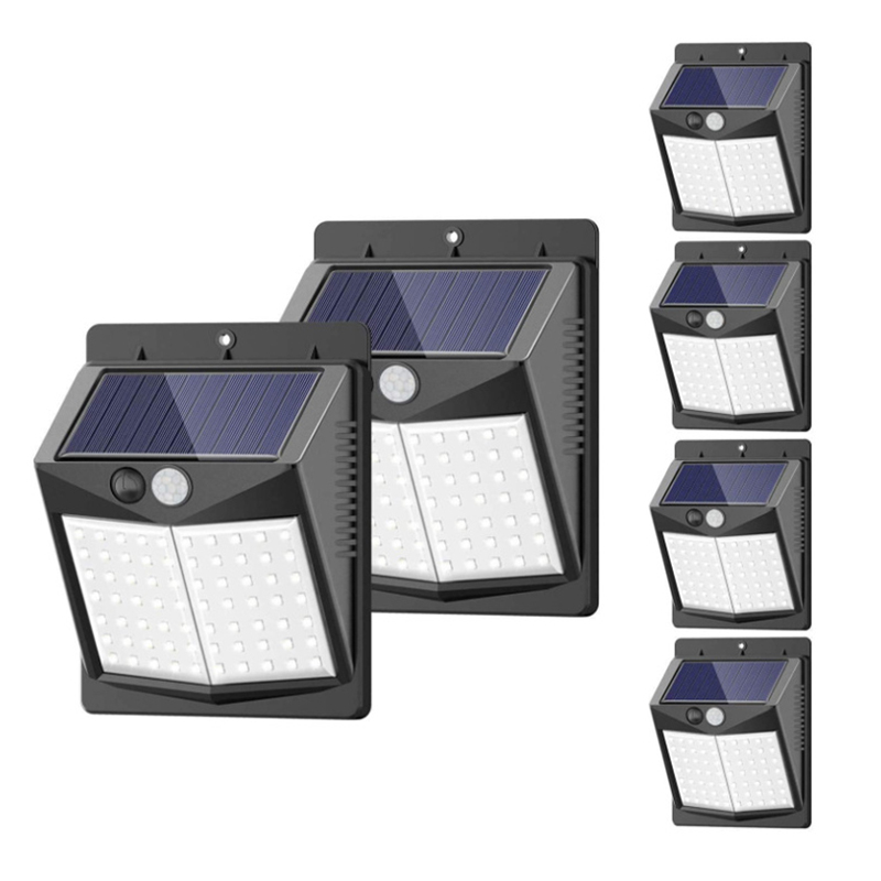 Milalit 50 LED Solar Lights Outdoor Waterproof with 270° Wide Angle 50LED Sunlight Powered Security Lights Motion Sensor Wall Lamp Intelligent Motion Sensing Light for Garden Patio Balcony Front Door Garage
