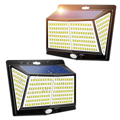 Milalit 228 Led Solar Security Light Outdoor Garden Fence Lights 270° Wide Angle 228LED Solar Motion Sensor Lamps Waterproof 3 Lighting Modes Sunlight Powered Wall Light for Patio Garage Yard Pathway Porch Balcony