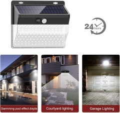 Milalit 262 LED Solar Lights Outdoor Motion Sensor Security Lights 270º Wide Angle Lighting IP65 Waterproof Wireless Solar Powered Wall Mounted Lights whth 3 Lighting Modes for Garden Fence Outside Wall 1PACK 2PACK 4PACK