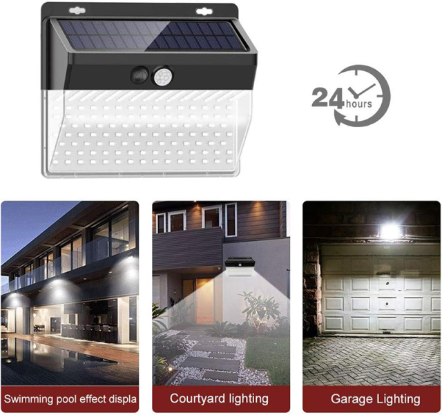 Milalit 262 LED Solar Lights Outdoor Motion Sensor Security Lights 270º Wide Angle Lighting IP65 Waterproof Wireless Solar Powered Wall Mounted Lights whth 3 Lighting Modes for Garden Fence Outside Wall 1PACK 2PACK 4PACK