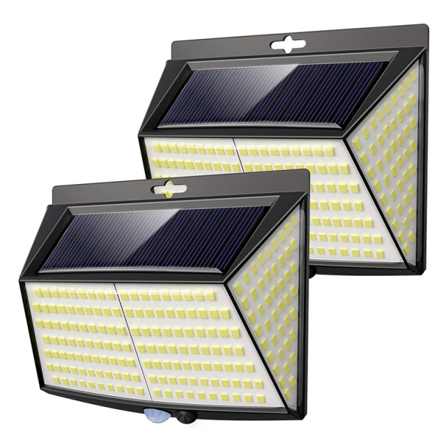 Milalit 228 Led Solar Security Light Outdoor Garden Fence Lights 270° Wide Angle 228LED Solar Motion Sensor Lamps Waterproof 3 Lighting Modes Sunlight Powered Wall Light for Patio Garage Yard Pathway Porch Balcony