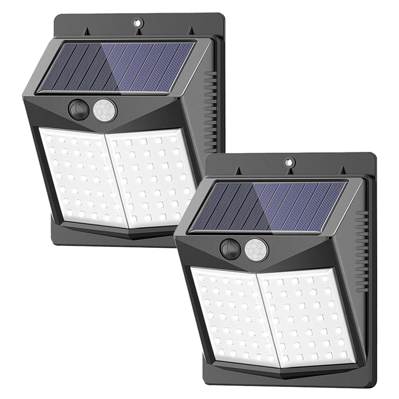Milalit 50 LED Solar Lights Outdoor Waterproof with 270° Wide Angle 50LED Sunlight Powered Security Lights Motion Sensor Wall Lamp Intelligent Motion Sensing Light for Garden Patio Balcony Front Door Garage