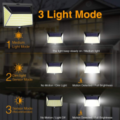 Milalit 228 Led Solar Security Light Outdoor Garden Fence Lights 270° Wide Angle 228LED Solar Motion Sensor Lamps Waterproof 3 Lighting Modes Sunlight Powered Wall Light for Patio Garage Yard Pathway Porch Balcony