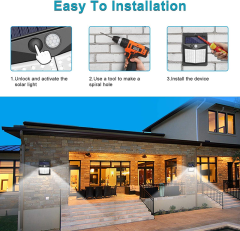 Milalit 50 LED Solar Lights Outdoor Waterproof with 270° Wide Angle 50LED Sunlight Powered Security Lights Motion Sensor Wall Lamp Intelligent Motion Sensing Light for Garden Patio Balcony Front Door Garage