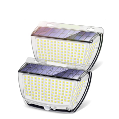 Milalit 160LED Solar LED Outdoor Light 160 LED 3 Sides Solar Powered Energy Saving 3 Lighting Modes with Human Motion Sensor Fence Garden Security Wall Lamp for Christmas Festival Holiday Lighting Decoration