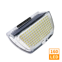 Milalit 160LED Solar LED Outdoor Light 160 LED 3 Sides Solar Powered Energy Saving 3 Lighting Modes with Human Motion Sensor Fence Garden Security Wall Lamp for Christmas Festival Holiday Lighting Decoration