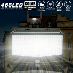 Milalit 468LED Super Bright Solar Garden Wall Lamp 1/2/4 Pack Solar Motion Sensor Street Light with 3 Lighting Modes Built-in Human Sensor 270° Wide Angle Outdoor Waterproof IP65 Security Light for Villa Front Door Deck