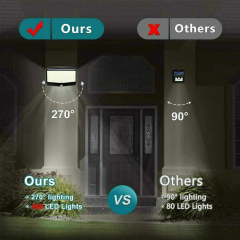 Milalit 468LED Super Bright Solar Garden Wall Lamp 1/2/4 Pack Solar Motion Sensor Street Light with 3 Lighting Modes Built-in Human Sensor 270° Wide Angle Outdoor Waterproof IP65 Security Light for Villa Front Door Deck