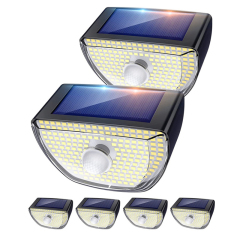 Milalit 200LED Solar PIR Motion Sensor Lights Outdoor Solar Powered Security Lights 3 Intelligent Lighting Modes Wireless Wide Angle Wall Lamps IP65 Waterproof for Yard Stairs Garage Fence Porch
