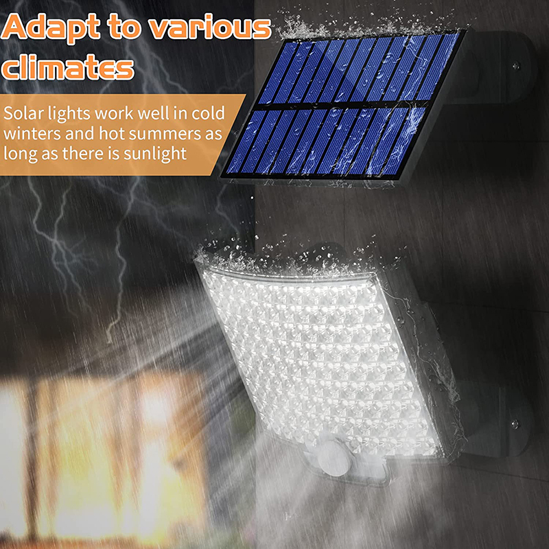 Milalit 106 LED Ultra Bright Outdoor Solar Light PIR Motion Sensor Wall Lights 4 Working Modes 106LED IP65 Waterproof Solar Security Lamp For Country House Garden Backyard Garage