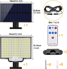 Milalit 106 LED Ultra Bright Outdoor Solar Light PIR Motion Sensor Wall Lights 4 Working Modes 106LED IP65 Waterproof Solar Security Lamp For Country House Garden Backyard Garage