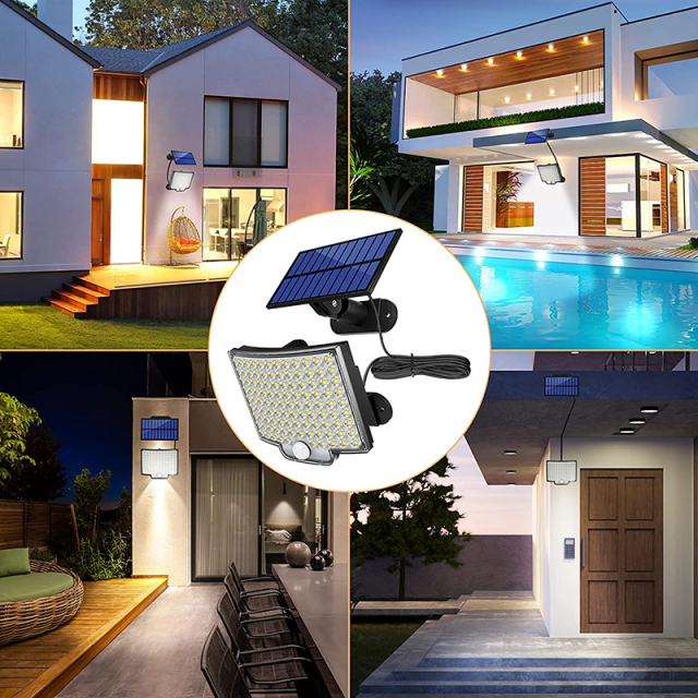 Milalit 106 LED Ultra Bright Outdoor Solar Light PIR Motion Sensor Wall Lights 4 Working Modes 106LED IP65 Waterproof Solar Security Lamp For Country House Garden Backyard Garage