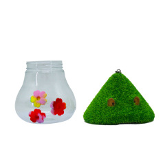 Milalit Garden Hanging Hummingbird Feeder Convenient Water Spout for Bird Honeybee Squirrel Lovers Seam Inside Mushroom Shape Glass Bottle Design Bird Feeder With Red Tie-dye Flowers Decorative Sun Protection birds Accessories Supplies