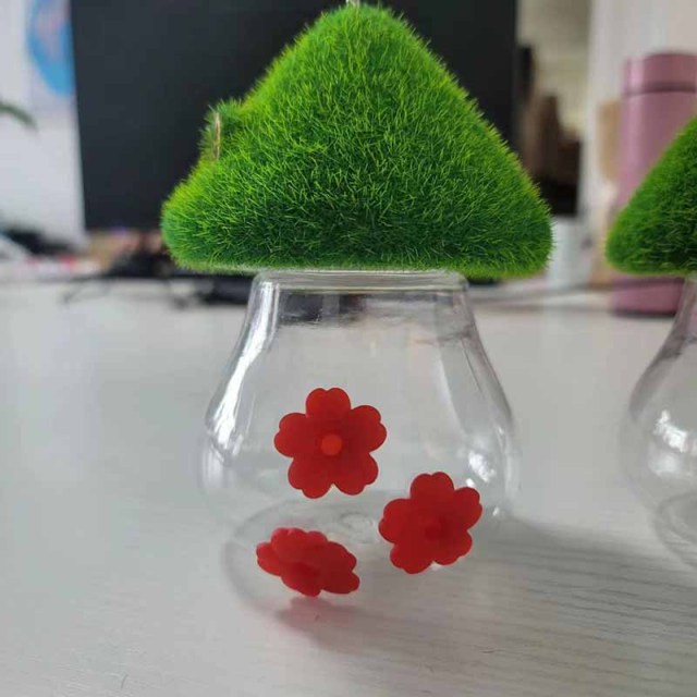Milalit Garden Hanging Hummingbird Feeder Convenient Water Spout for Bird Honeybee Squirrel Lovers Seam Inside Mushroom Shape Glass Bottle Design Bird Feeder With Red Tie-dye Flowers Decorative Sun Protection birds Accessories Supplies