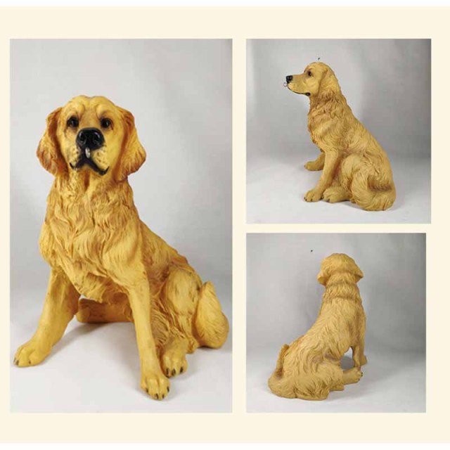 Milalit Golden Retriever Statue Outdoor with Solar Led Lantern Home Garden Decoration Windproof Lamp Sunlight Power Resin Yellow Christmas Dog Decorative Animal LED Light for Lawn Yard Patio Welcome Home Ornament
