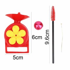 Milalit Garden Handheld Hummingbird Feeders Cute Flower Window Small hanging Hummingbird Feeder Plastic Mini Hummingbirds Feeder in Red Yellow Outdoor Bird Feeding Device for Outdoor Garden Decoration
