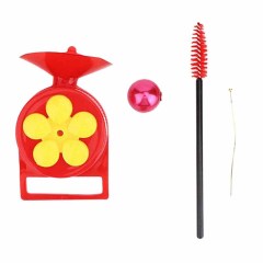 Milalit Garden Handheld Hummingbird Feeders Cute Flower Window Small hanging Hummingbird Feeder Plastic Mini Hummingbirds Feeder in Red Yellow Outdoor Bird Feeding Device for Outdoor Garden Decoration