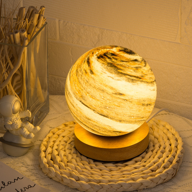 Milalit USB Dimmable Galaxy Moon Lamp Kids Night Lights Stepless Dimming Planet Pattern LED Planet Glass Romantic Table Lamp Remote & Touch Control Home Decor Gifts