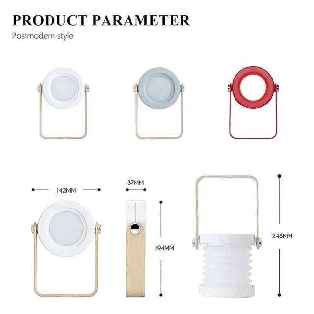Milalit USB Rechargeable Baby Night Light Touch Control Lantern Lamp 3-Level Brightness Multi-Functional Portable Extend LED Hanging Lantern Light Foldable Wood Bedside Table Lamp for Bedroom Living Room Outdoor Office Camping